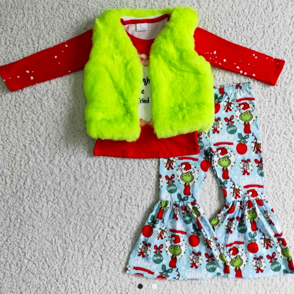 Grinch adorable outfit with Vest
